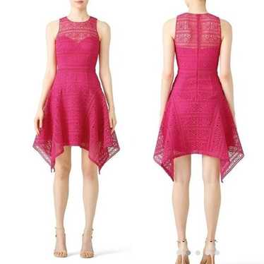 THEIA purple lace eyelet sleeveless asymmetrical d