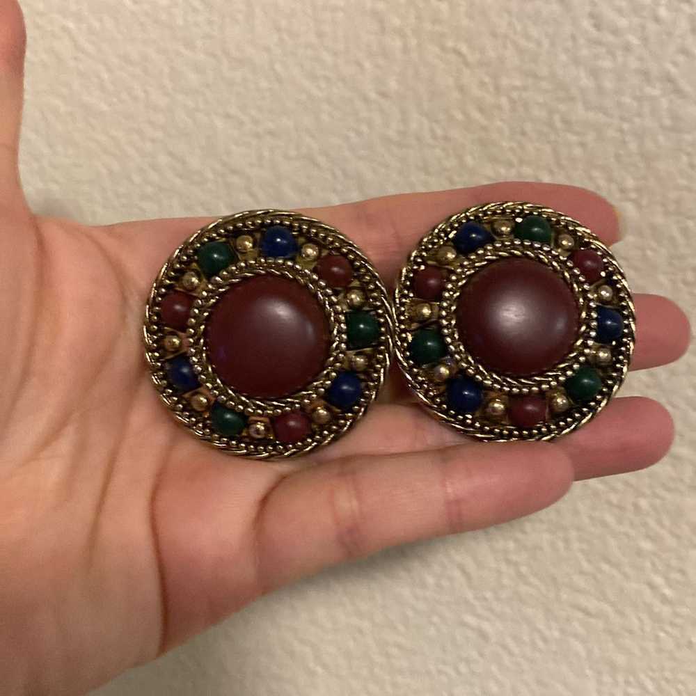 Huge Clip Earrings - 1980’s - RETRO VINTAGE - image 1