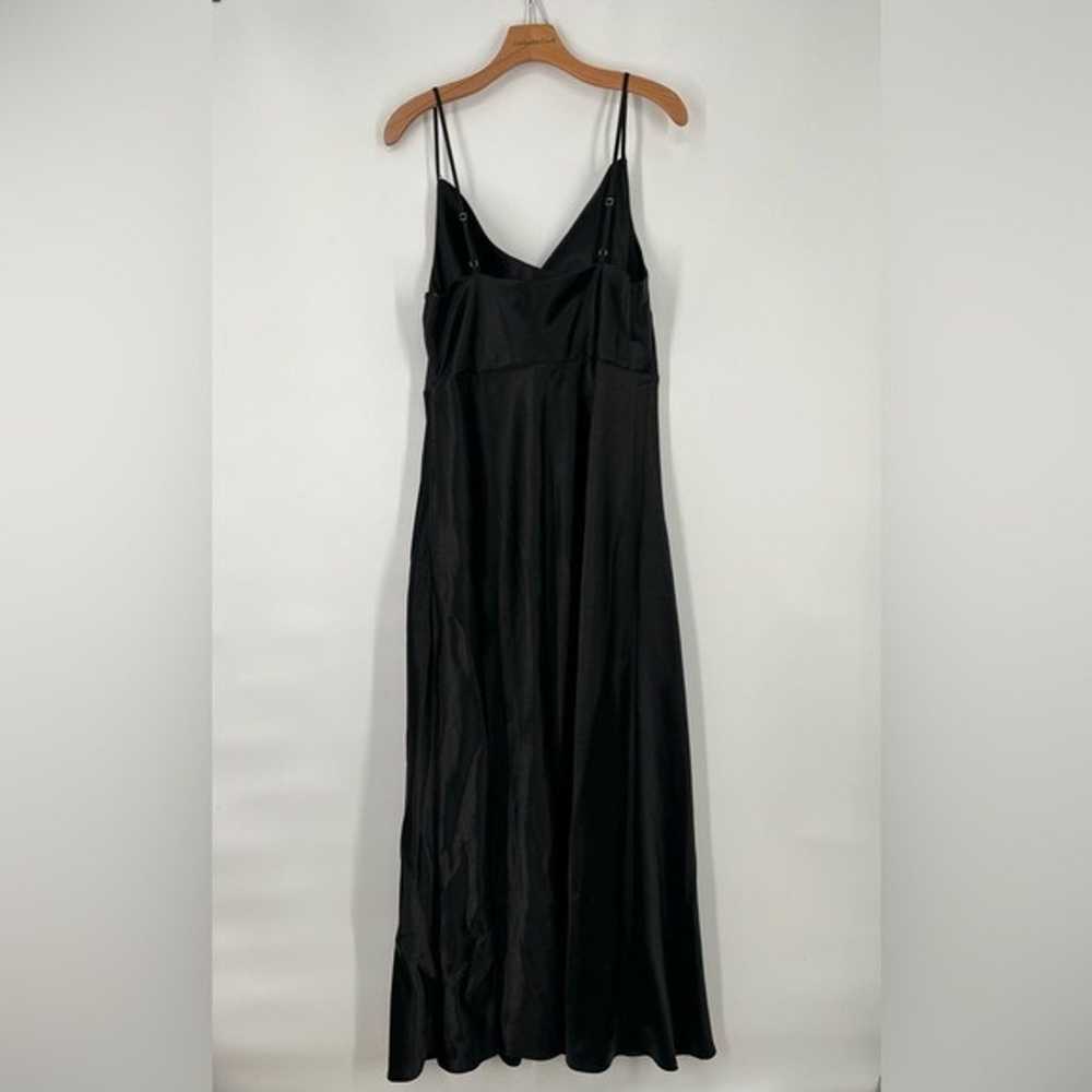 Birdy Grey Black Shiny Satin Long Maxi Drape Fron… - image 5