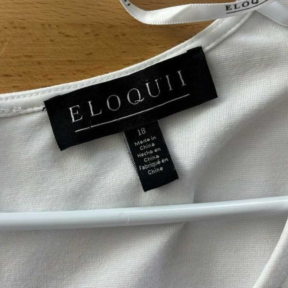 Eloquii Women’s 18 White Knee Length Fitted V-Nec… - image 4