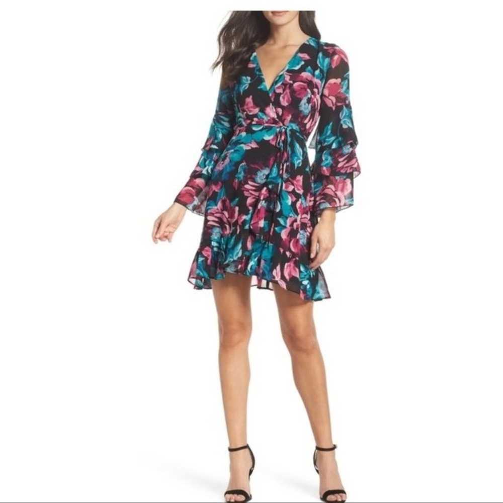 Charles Henry Black Floral Paisley Tiered Ruffle … - image 6