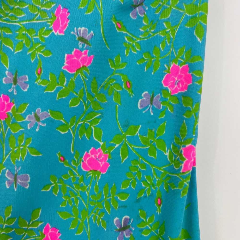 VTG Vanda Key West VIBRANT Blue Green Floral Pink… - image 7