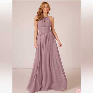 Azazie Bonnie A-Line Dusty Rose Ruched Chiffon Fl… - image 1