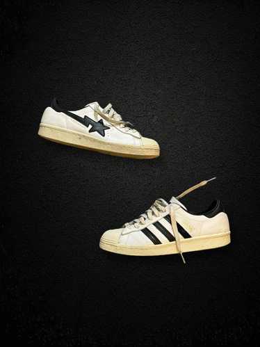 Adidas × Bape Bape superstar white star shoes