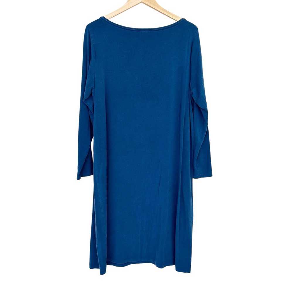 Eileen Fisher Blue Tencel Long Sleeve Dress Sz XL - image 4