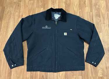 【希少】USA製 Carhartt Detroit jacket J01 BLK Carhartt J01 BLK Black Detroit Blanket Lined Jacket Size 50