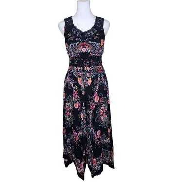 Vintage 90s Bila Sleeveless Flowy Boho Floral Max… - image 1