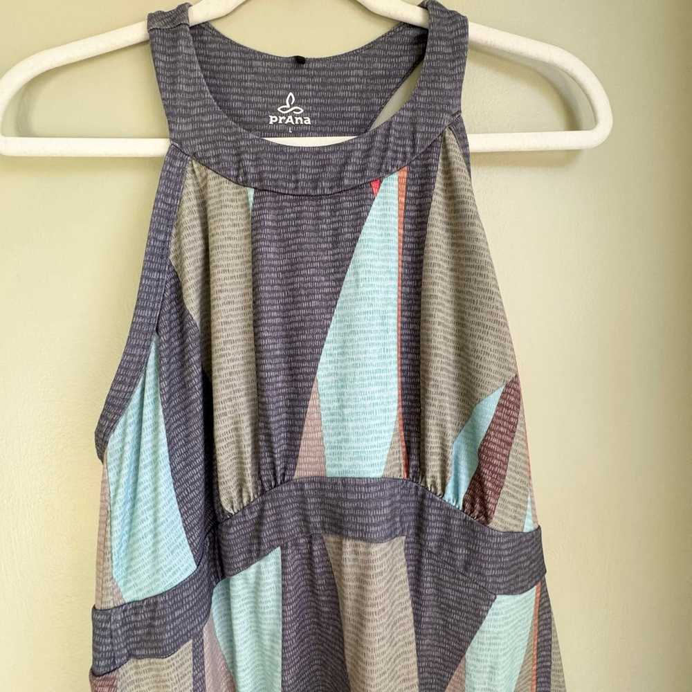 Prana Calexico Maxi Dress Charcoal Wavy Sz L Race… - image 3