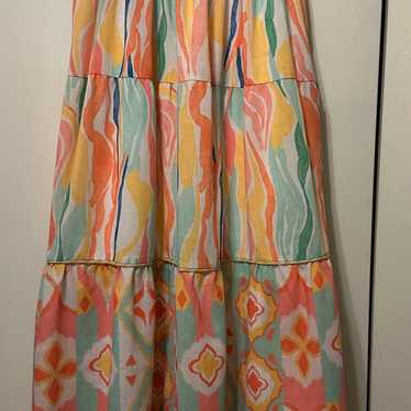 Silka Colorful Tiered Midi Dress size S - image 1