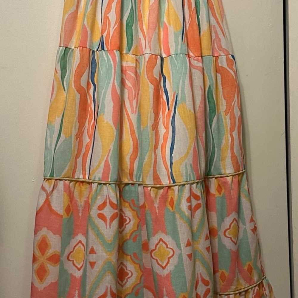 Silka Colorful Tiered Midi Dress size S - image 4