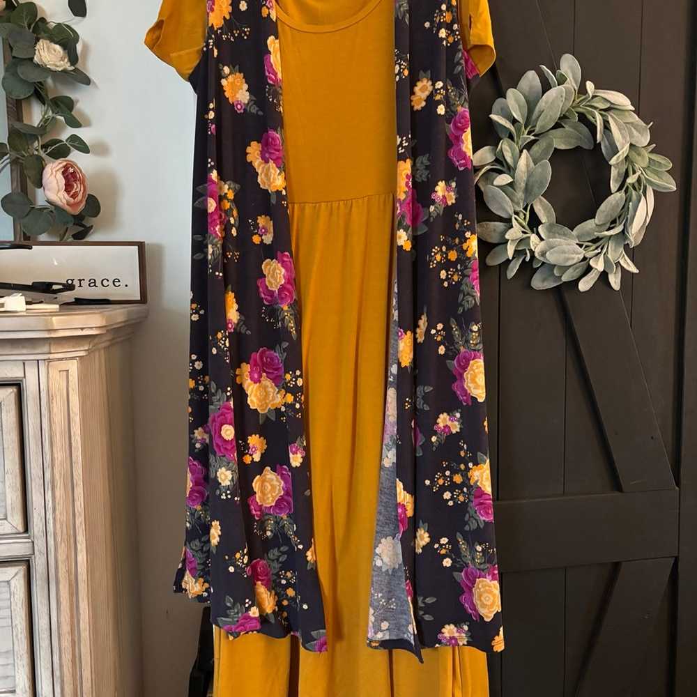 LuLaRoe Riley Dress & LuLaRoe Joy Floral Set - image 1