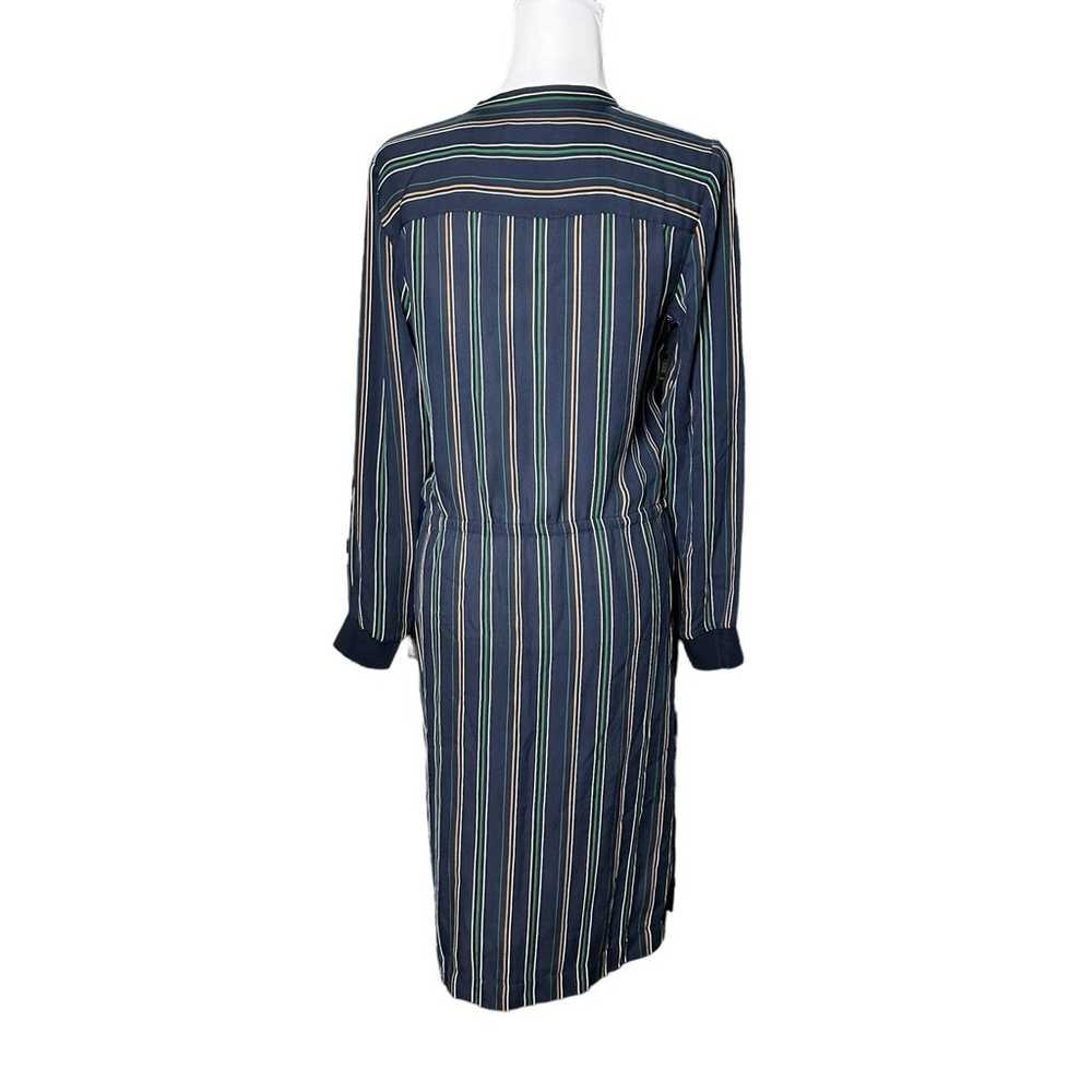 NWOT Theory Navy Blue 100% Silk Striped Draw Stri… - image 5