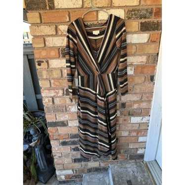 Anthropologie Maeve striped midi maxi wrap dress M