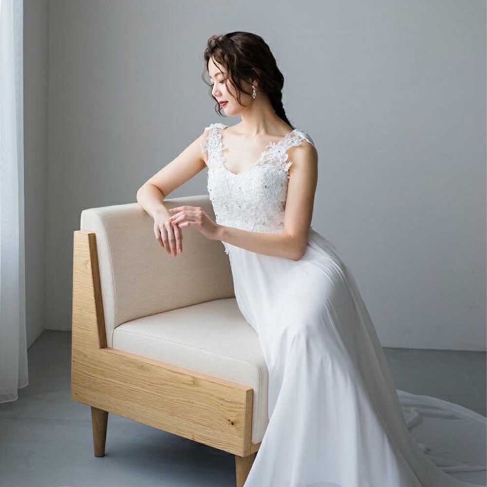 Wedding Dress White Pre-Wedding Photo Wedding Emp… - image 3