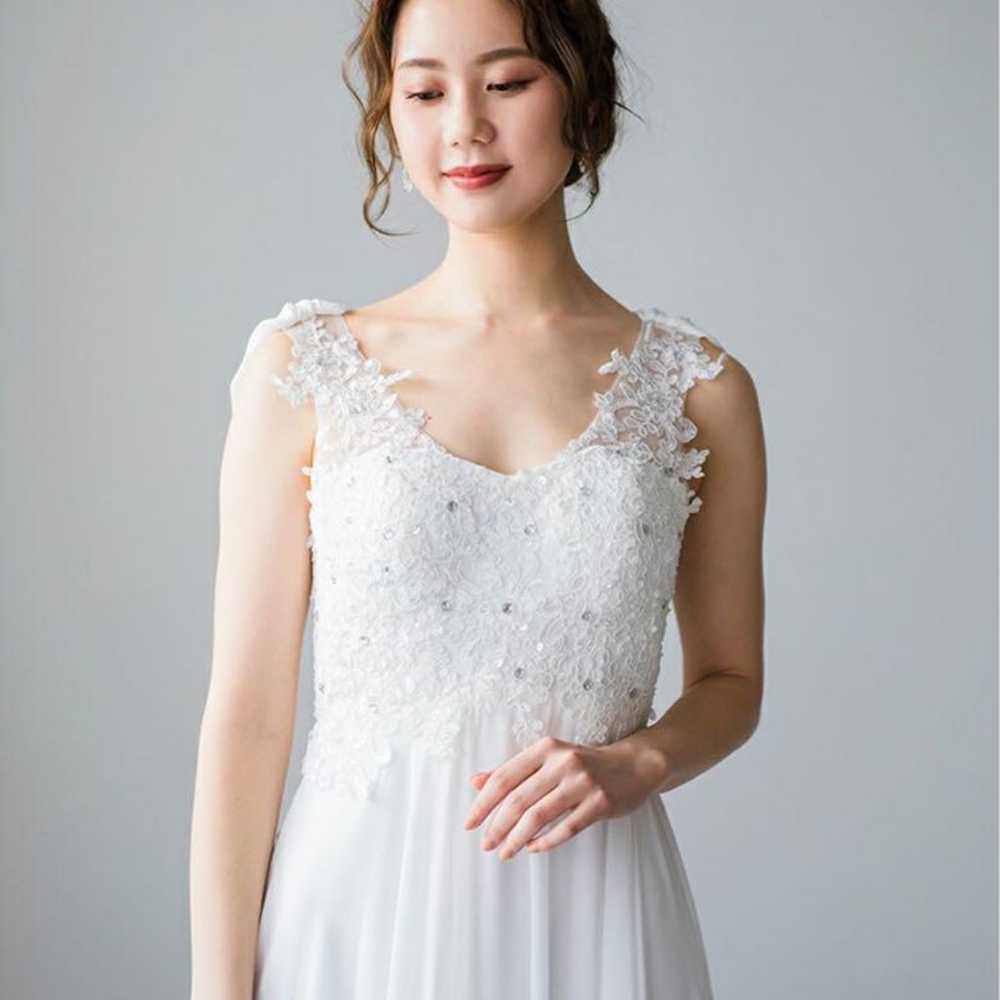 Wedding Dress White Pre-Wedding Photo Wedding Emp… - image 4