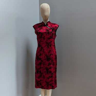 Vintage Y2K Morbid Threads Red & Black Cheongsam … - image 1