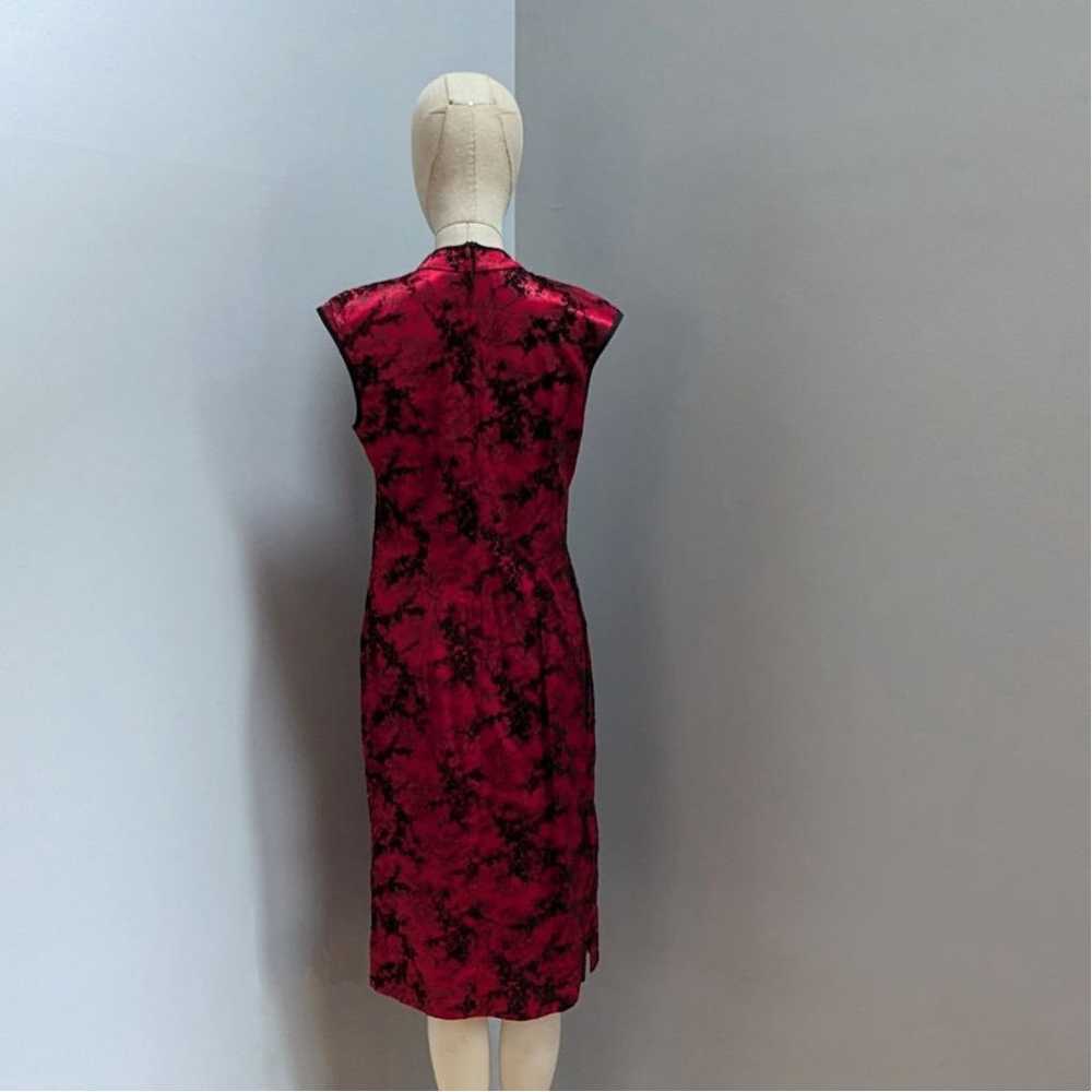 Vintage Y2K Morbid Threads Red & Black Cheongsam … - image 3