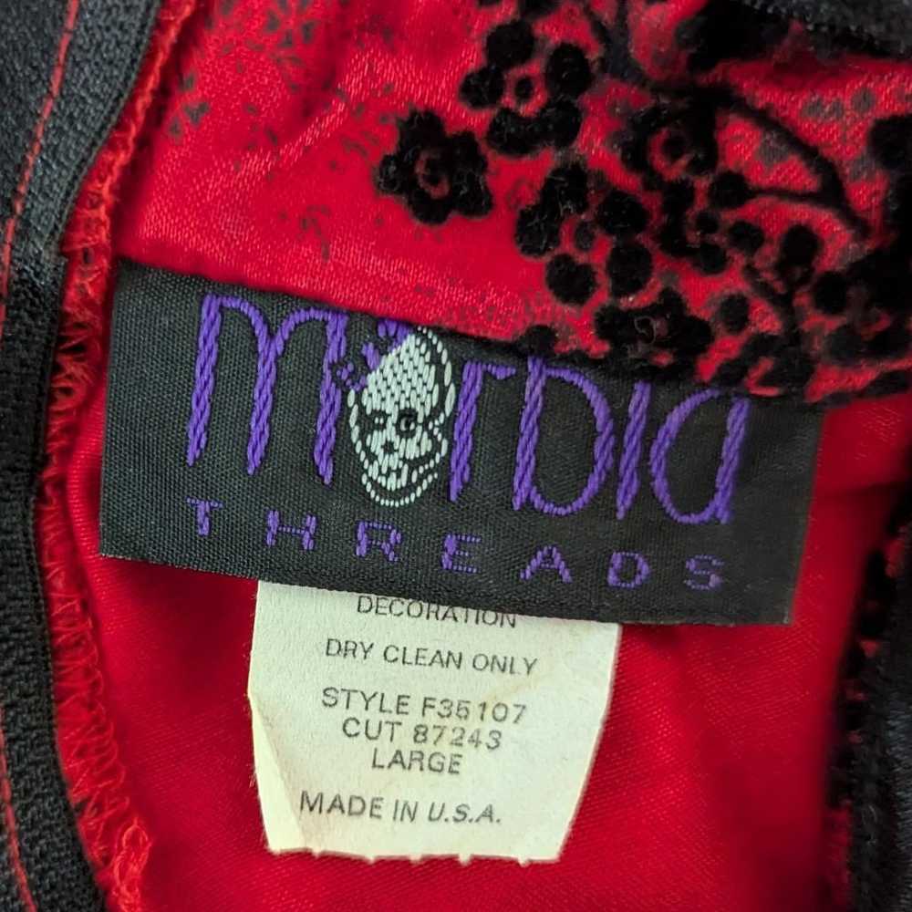 Vintage Y2K Morbid Threads Red & Black Cheongsam … - image 4