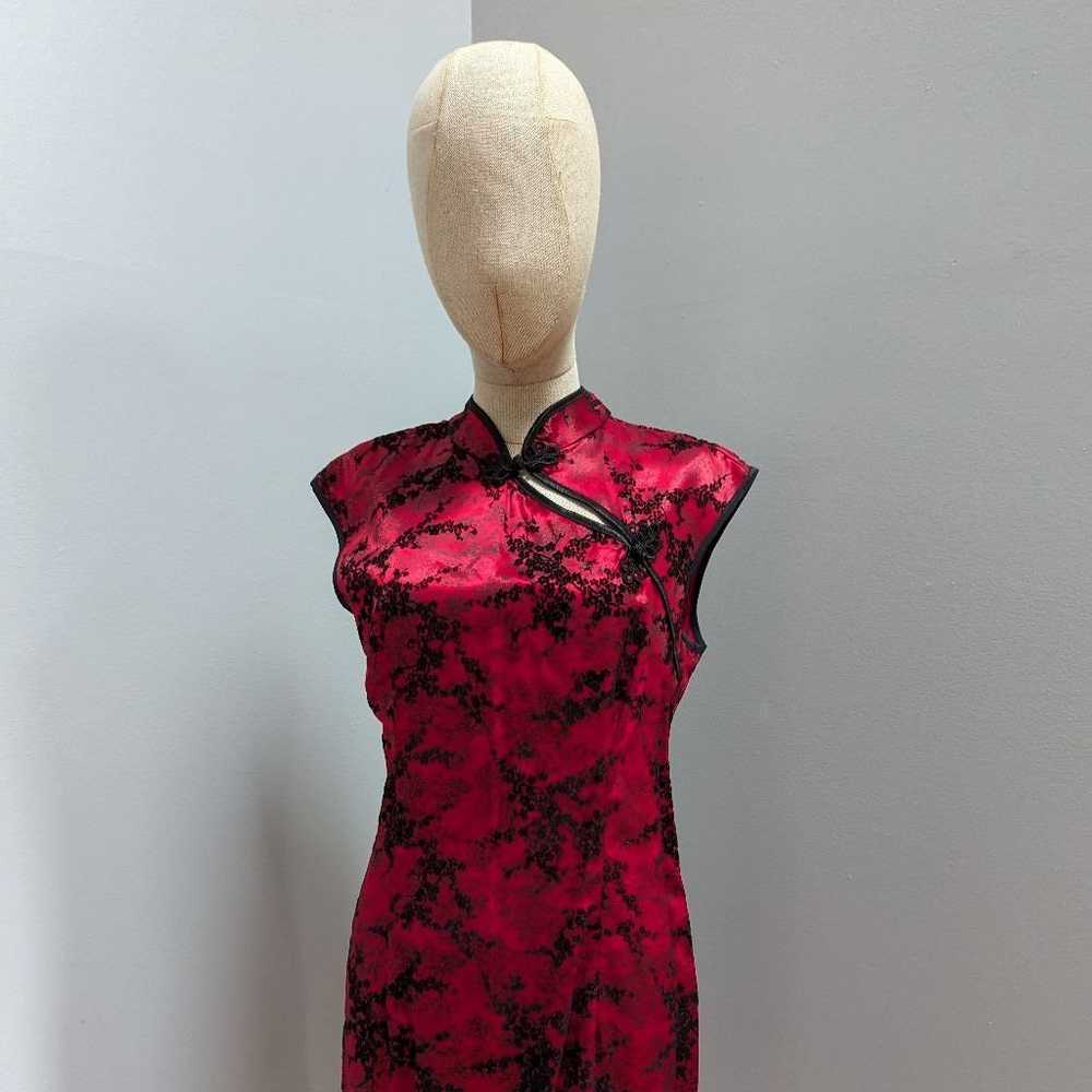 Vintage Y2K Morbid Threads Red & Black Cheongsam … - image 6