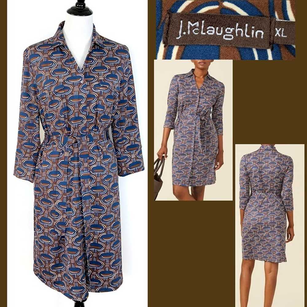 New J. McLaughlin Brynn Shirtdress Belted Catalin… - image 1