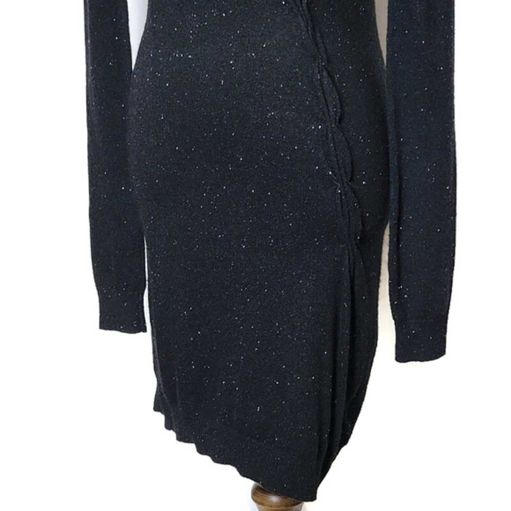 ALLSAINTS V Neck Long Sleeve Black Speckled Midi … - image 6