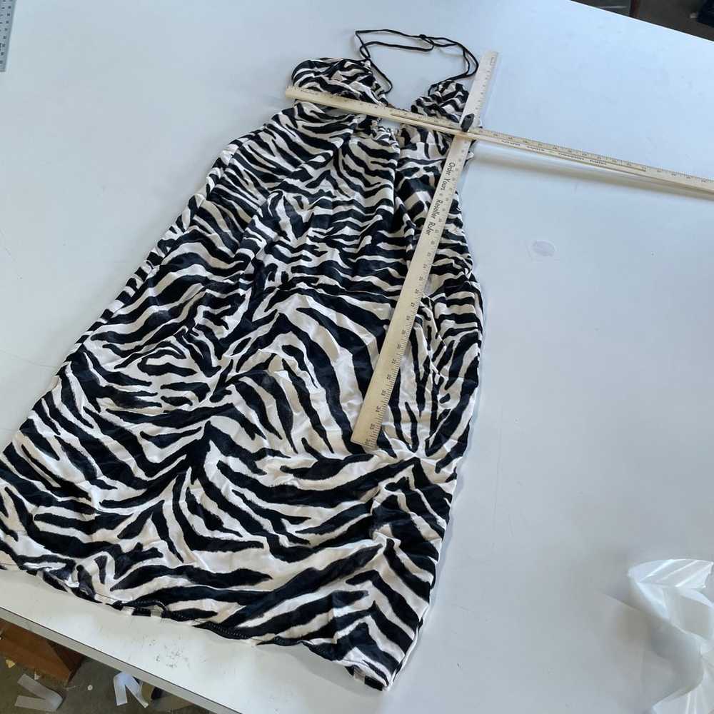 Zara Dress Women Small White Black Zebra Print Mi… - image 6