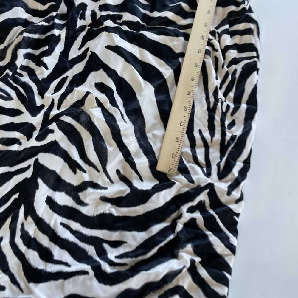 Zara Dress Women Small White Black Zebra Print Mi… - image 7