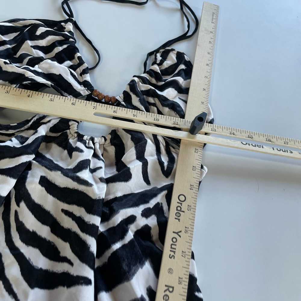 Zara Dress Women Small White Black Zebra Print Mi… - image 8