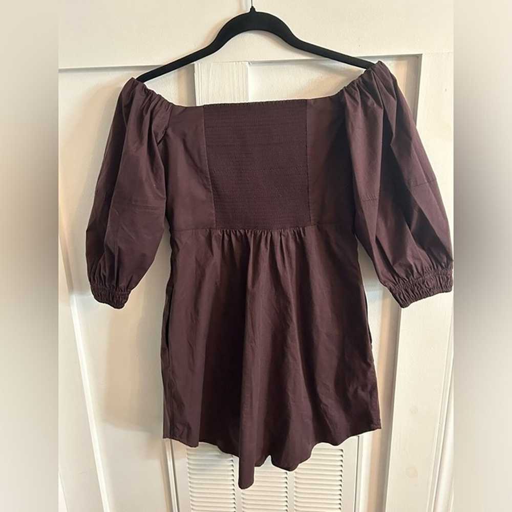 A.L.C Mila off the shoulder dark brown short dres… - image 5