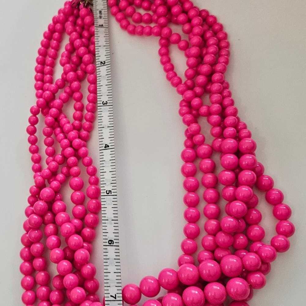 Vintage hot pink/ magenta beaded necklace - image 2