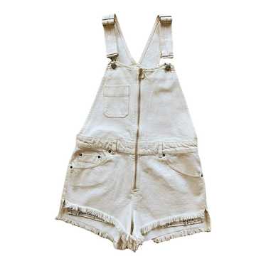 FREE PEOPLE Sunkissed Denim Short Overalls Front … - image 1