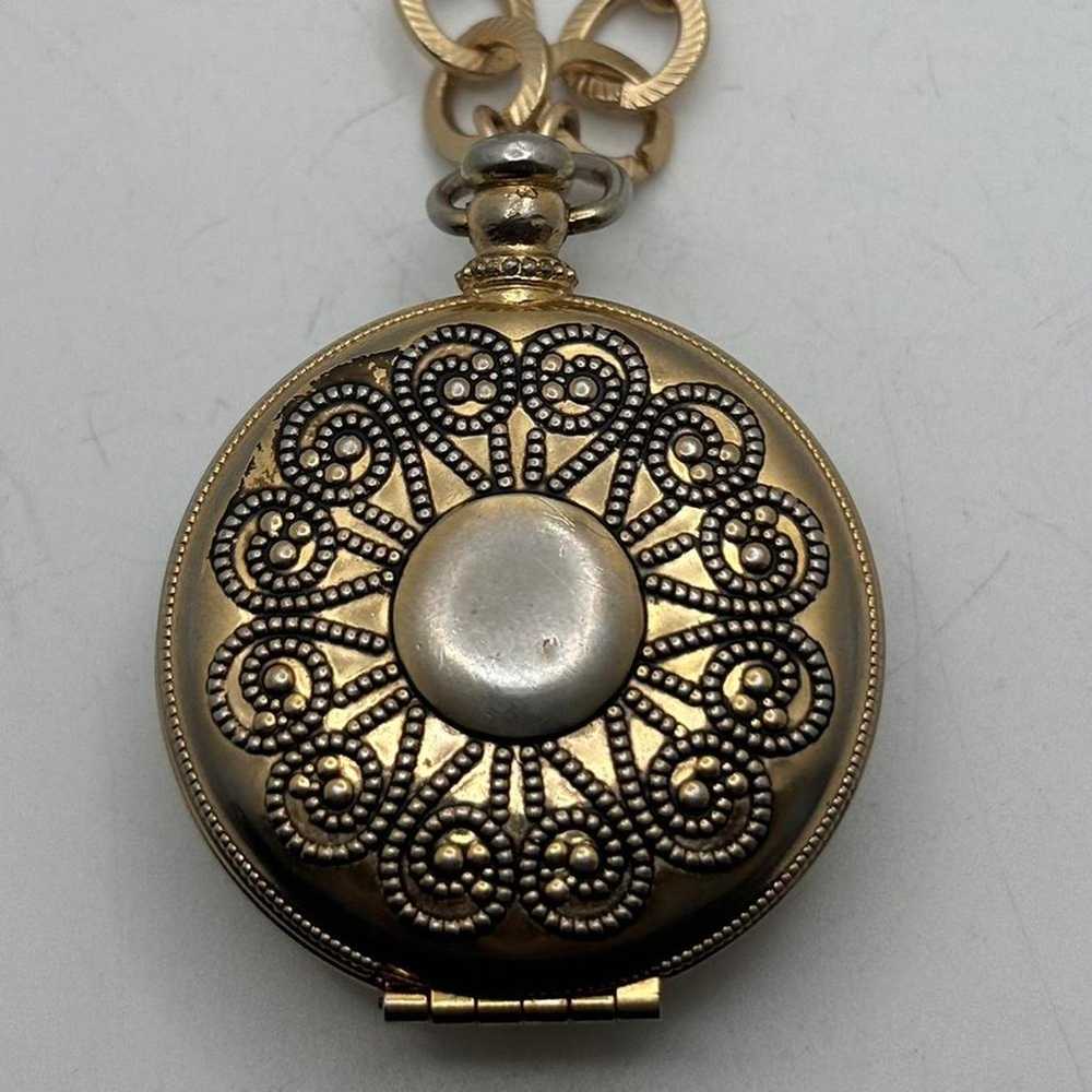 Vintage gold brown chicos locket - image 3