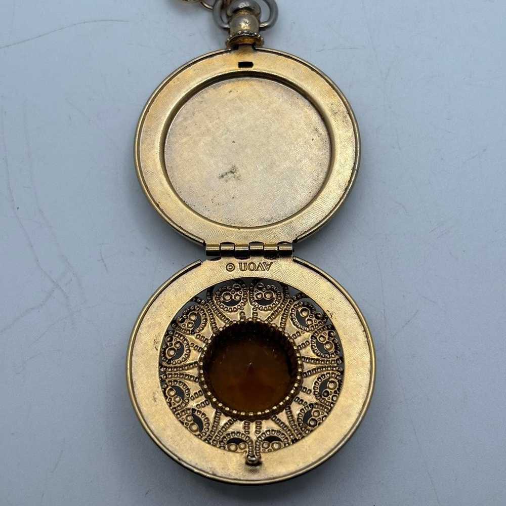 Vintage gold brown chicos locket - image 5