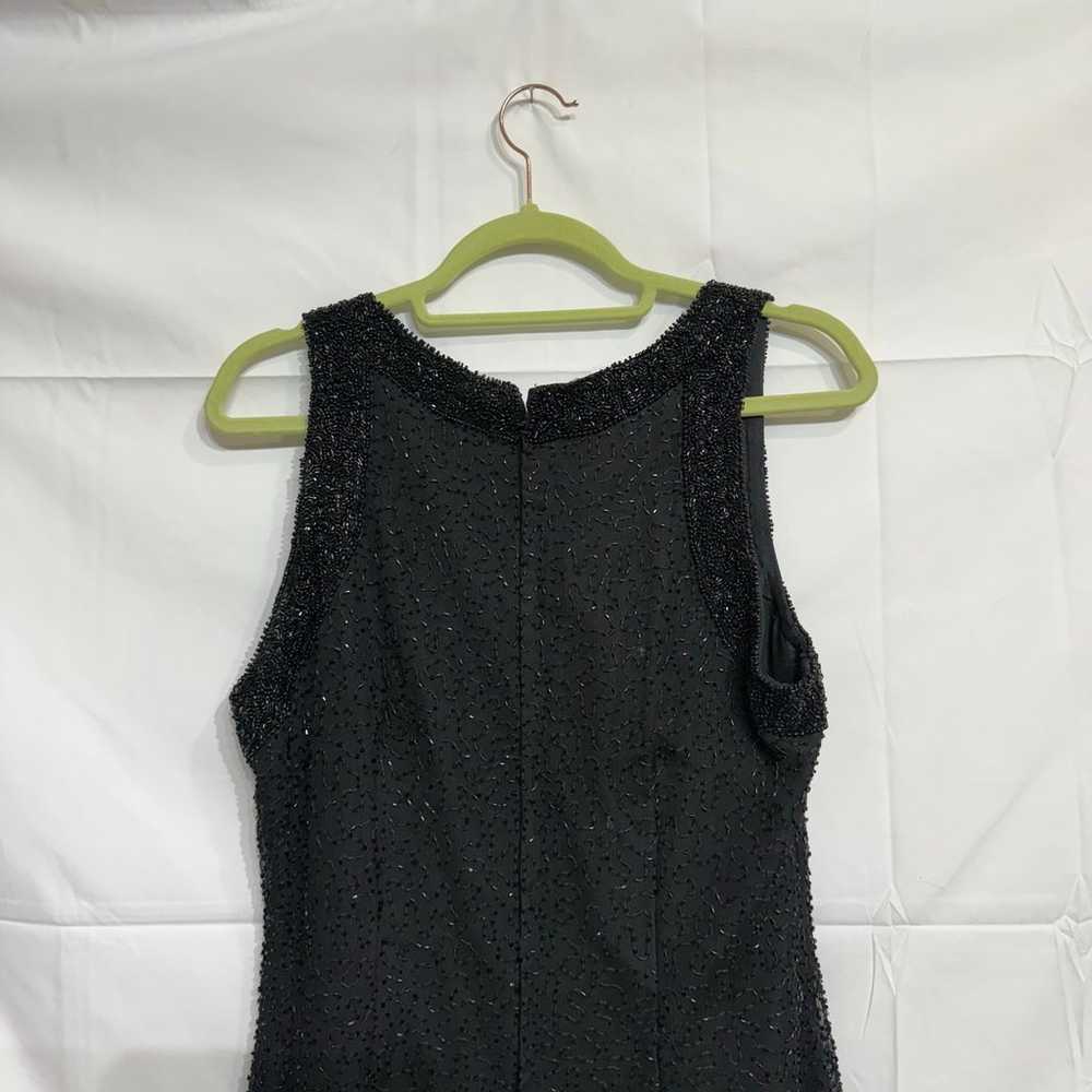 Laurence Kazar Black Beaded Vintage Mini Dress Sz… - image 7