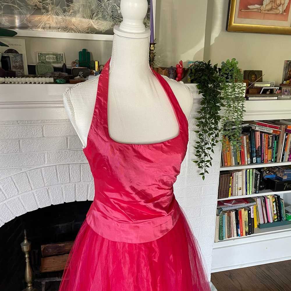 Vintage 90s Hot Pink Prom Dress - image 2