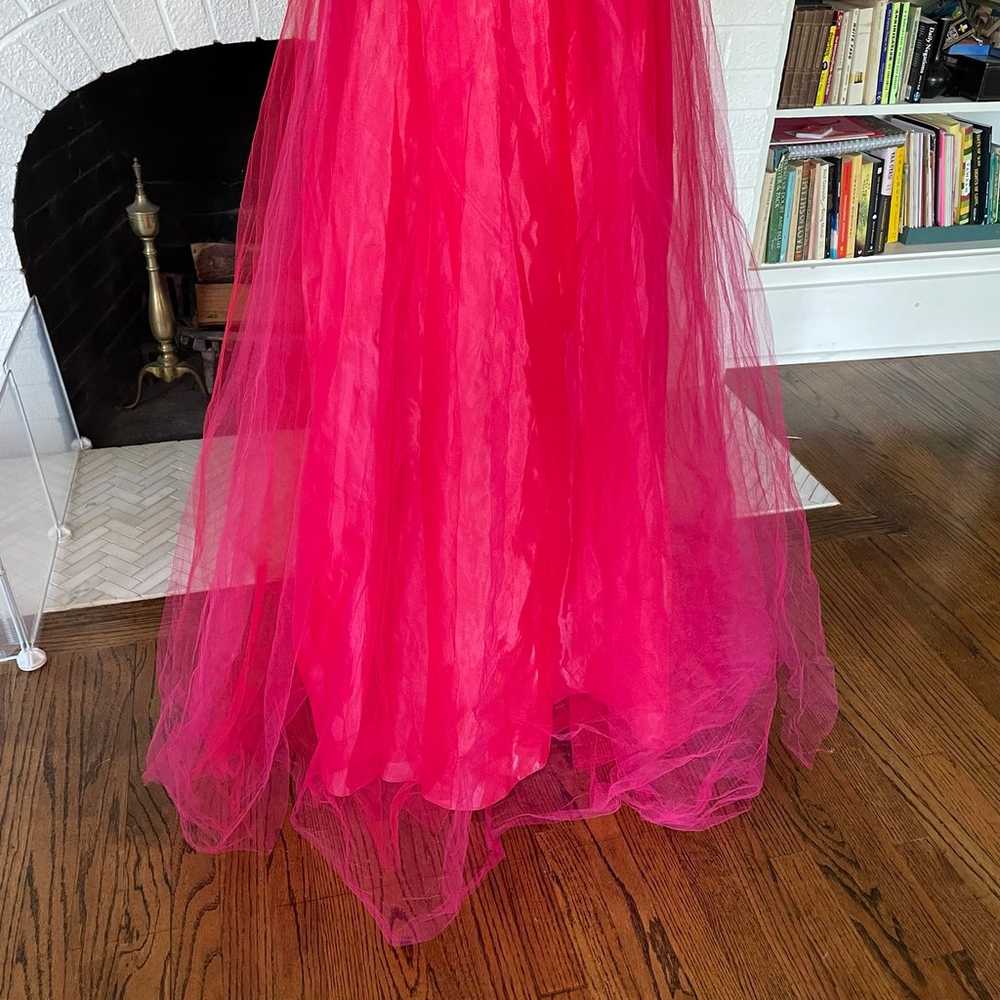 Vintage 90s Hot Pink Prom Dress - image 5