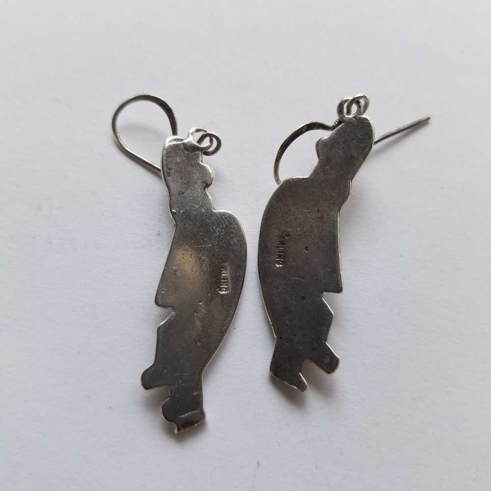 Vintage Sterling Silver Kokopelli Earrings - image 4