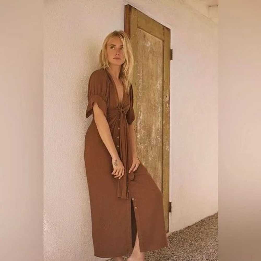 Free People Vintage Summer Midi Dress in Chocolat… - image 5