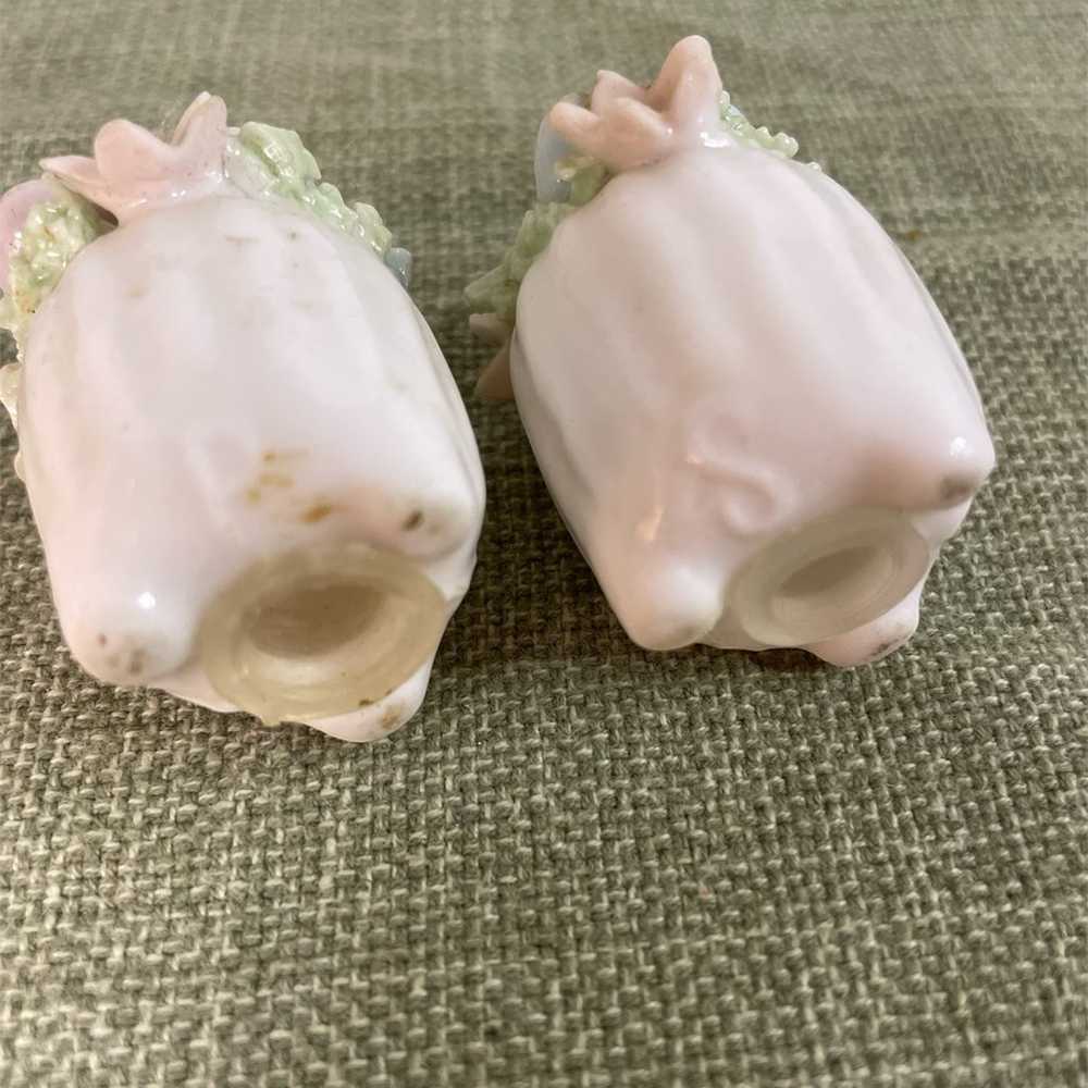 Vintage Porcelain Floral Salt and Pepper Shakers … - image 2