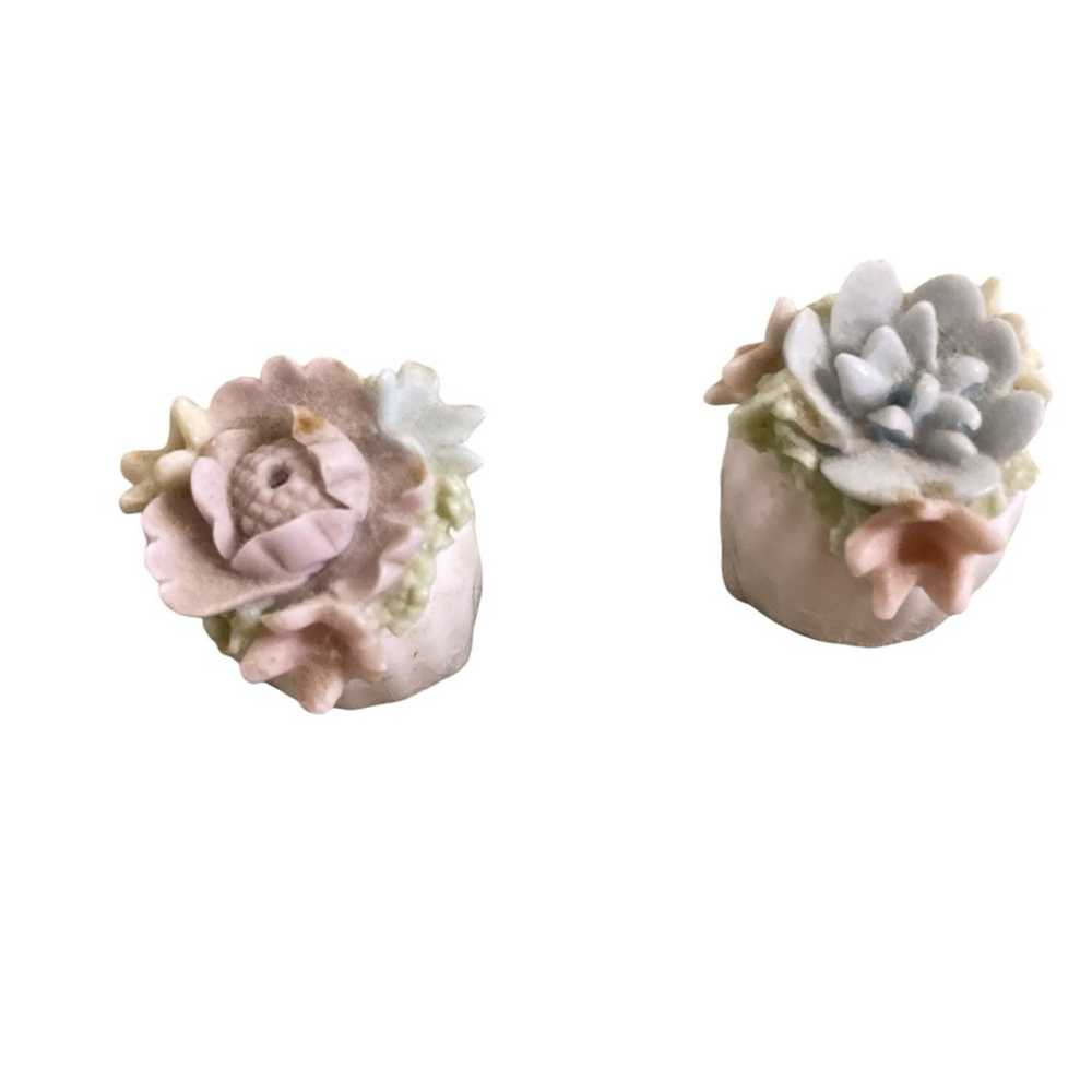 Vintage Porcelain Floral Salt and Pepper Shakers … - image 6