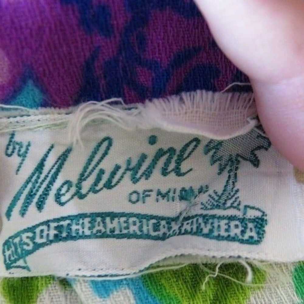 Vintage Melwine of Miami M Maxi Dress Green Purpl… - image 11