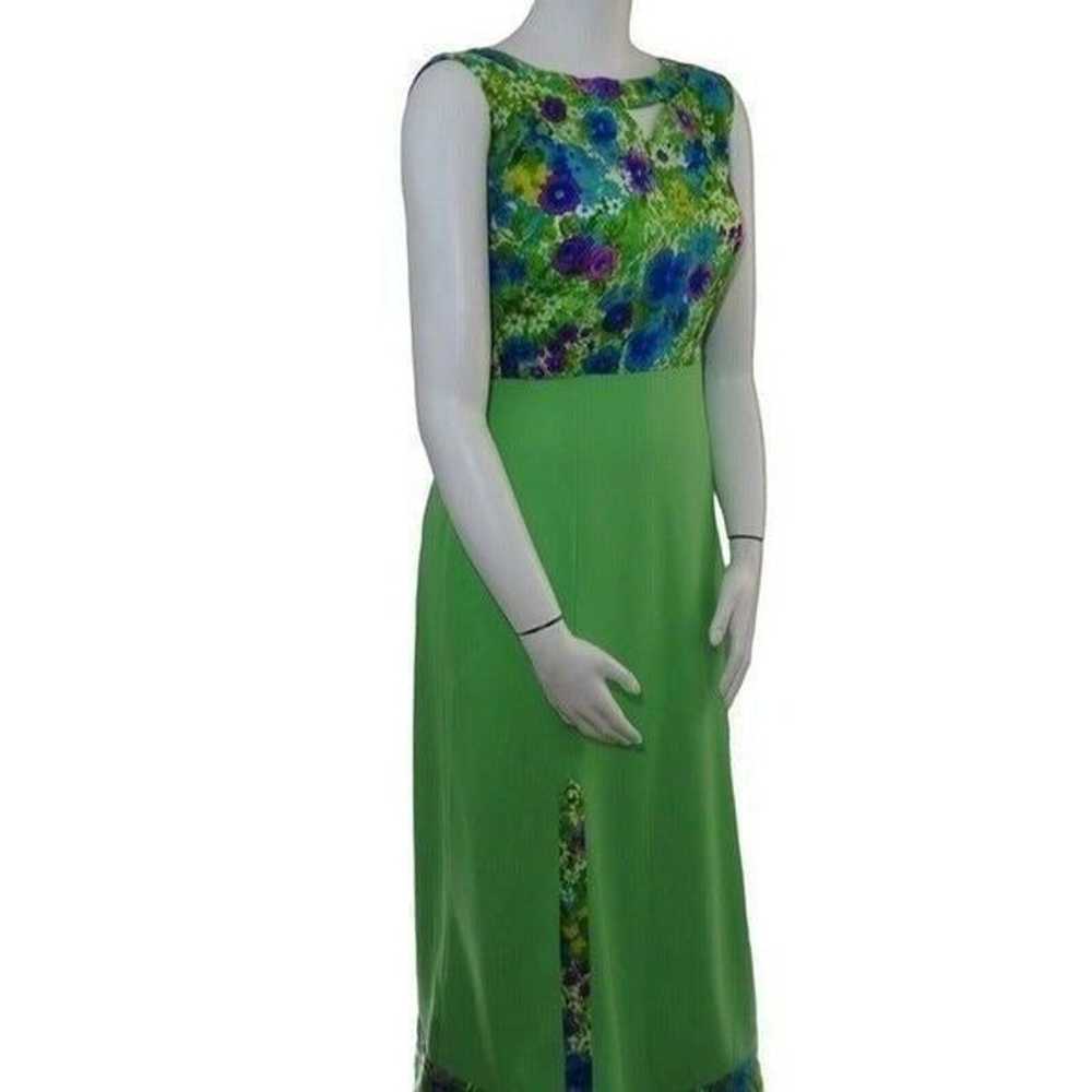 Vintage Melwine of Miami M Maxi Dress Green Purpl… - image 3