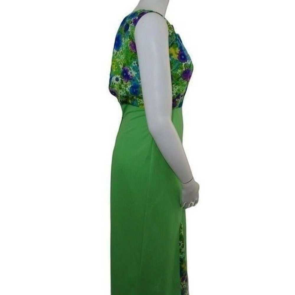 Vintage Melwine of Miami M Maxi Dress Green Purpl… - image 5