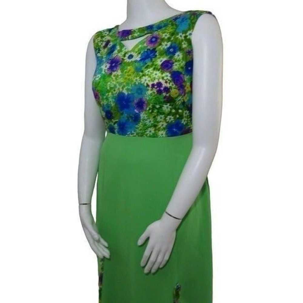 Vintage Melwine of Miami M Maxi Dress Green Purpl… - image 7