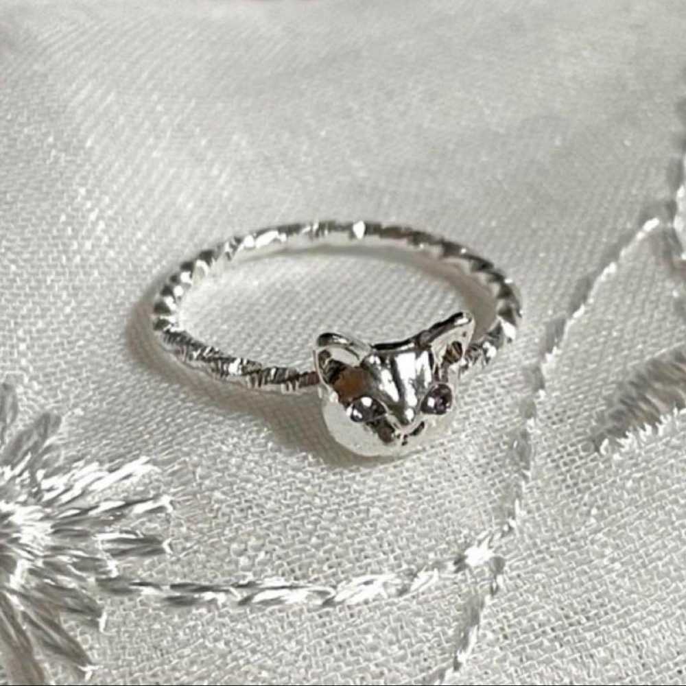 Cat Silver Ring, Cat Design, Size 13, Antique, Rh… - image 6