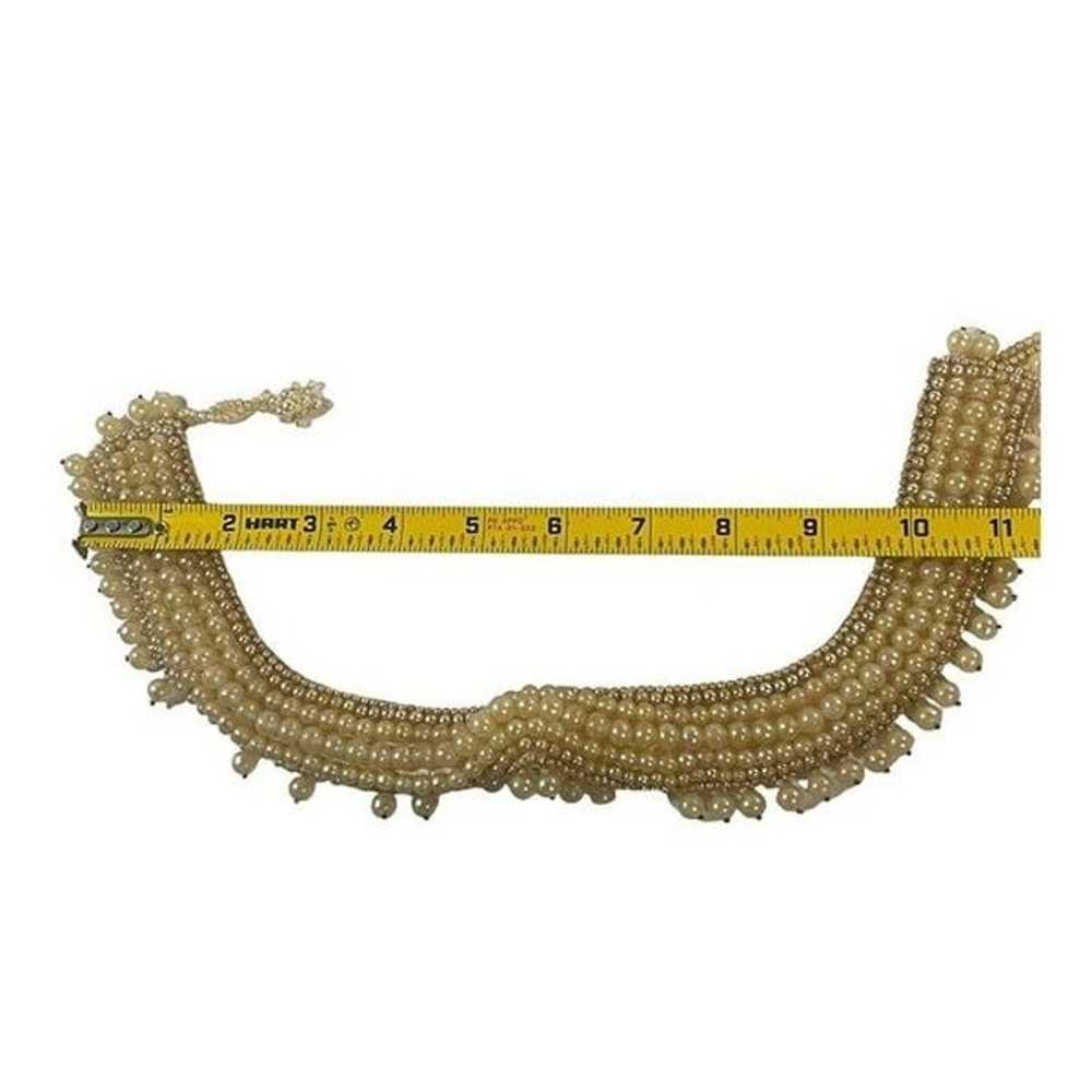 Art Deco revival Faux Pearl beaded collar Victori… - image 6