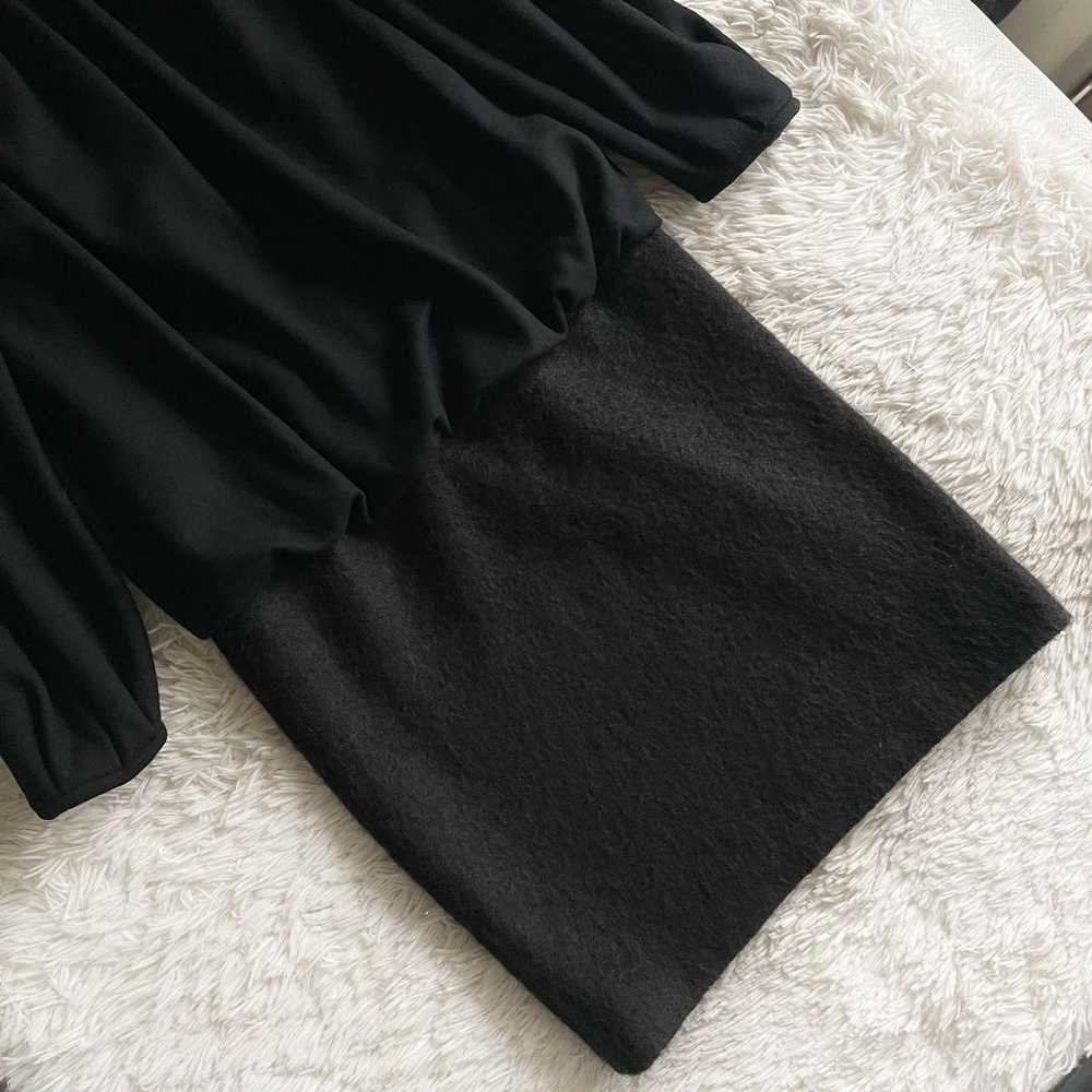 Adore Wool Knit Bijou Color-block Long Dress Blac… - image 5