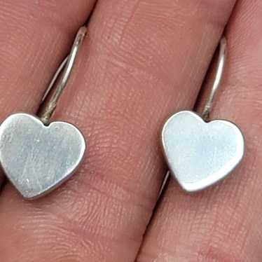 925 Sterling Silver Heart Drop Earrings