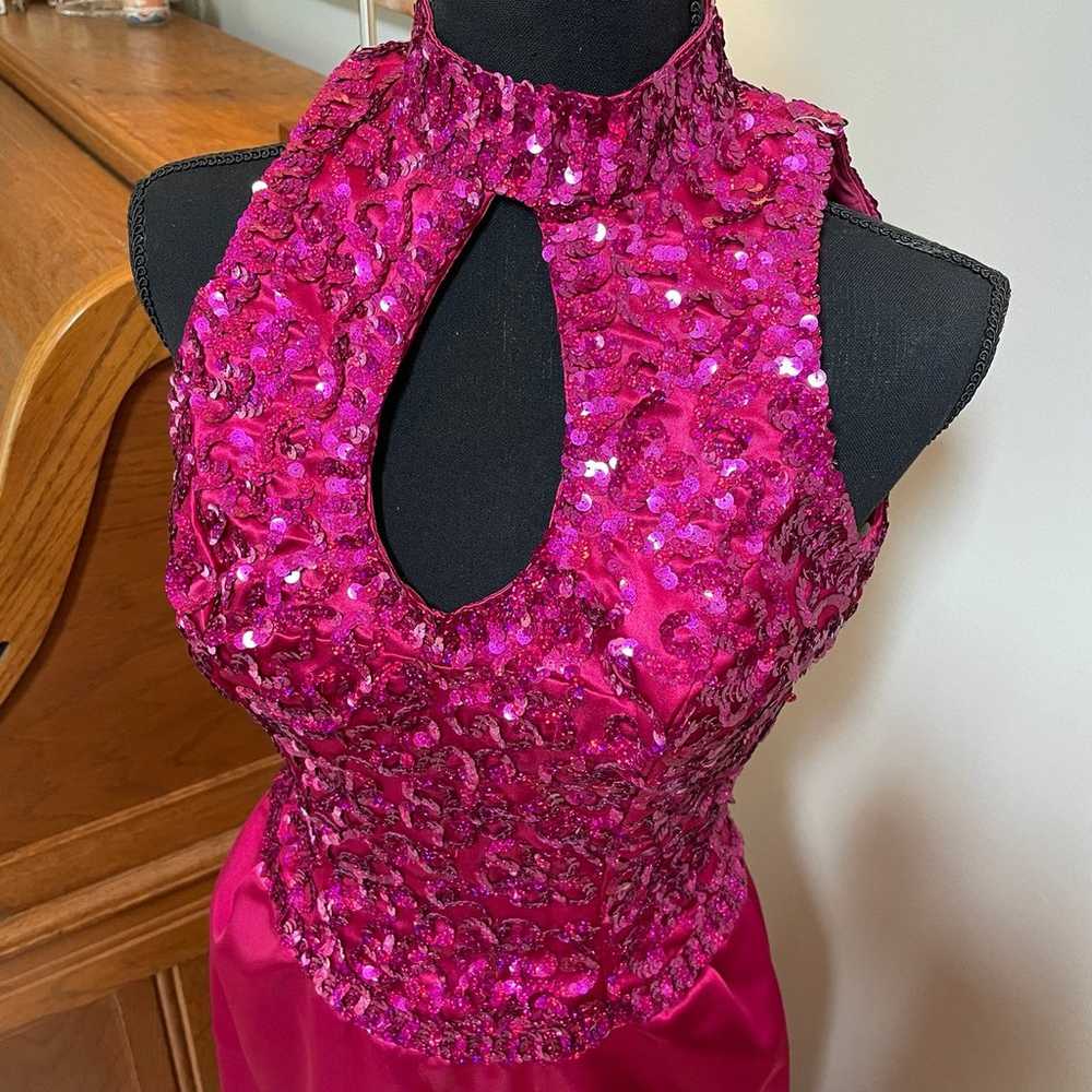 1980s/1990s Vintage Mike Benet Formals Hot Pink S… - image 1