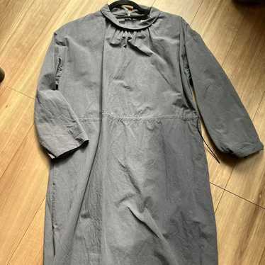 Gray long-sleeve long dress